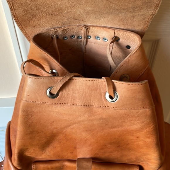 Selling 2 genuine handmade leather backpacks / bags for him & her. Large & small main image 7